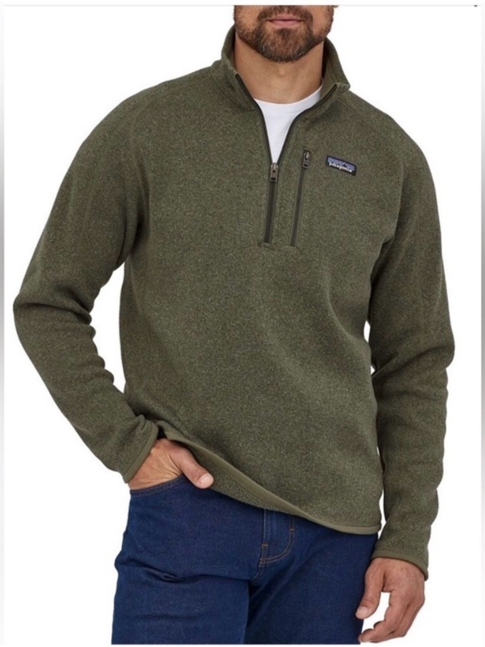 Patagonia Better Sweater 1/4 Zip Fleece Pullover Sweater Jacket Green Men Medium